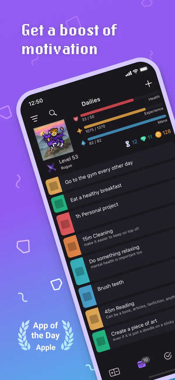 Habitica retro RPG interface